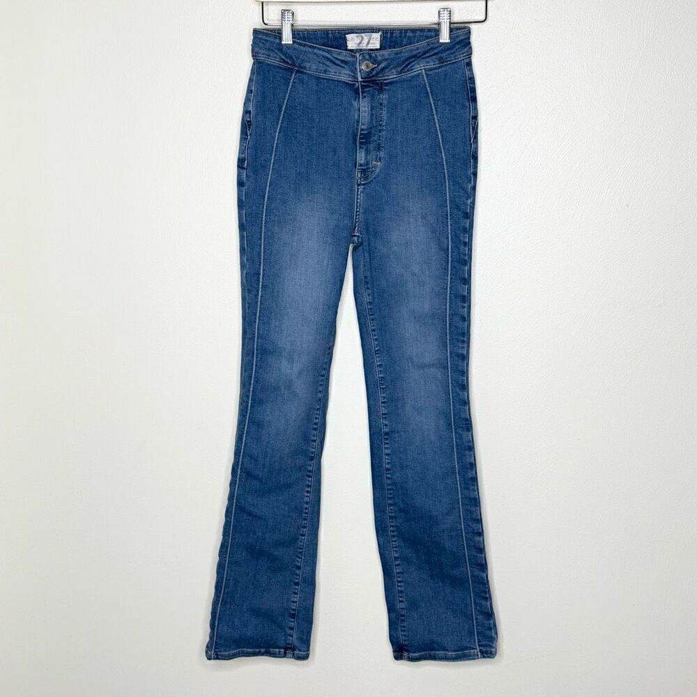 Free People Boot Cut High Rise Embellished Heart Pockets Mid Wash - Women’s US 2
